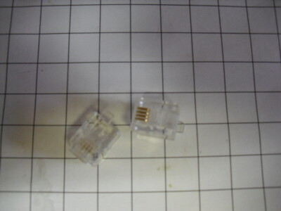 4-poliger RJ11-Stecker (im 6-poligen Gehäuse) für Telefonflachkabel: 36 Stück