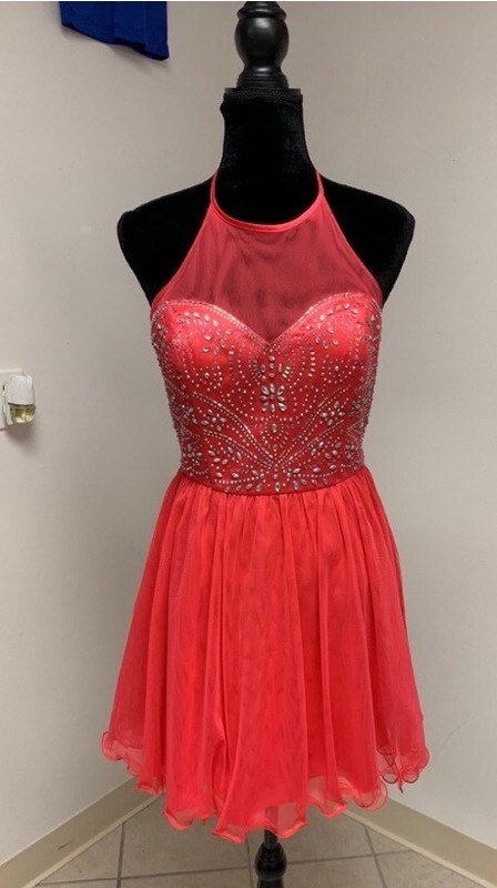 Size 9 Pink Halter Neck Prom Homecoming Bridesmaid Dance Cocktail Party dress