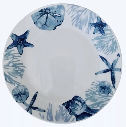10.5”Dinner Plates-Set of 2 Royal Norfolk Shore Living Beach Ocean-NEW-SHIP 24HR - Picture 9 of 12