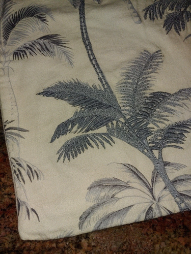 Keramikscheune bestickt Palme Baumwollmischung Kissenbezug 22 Zoll - Bild 4 von 9