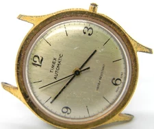 162 mens Vintage 1980 Timex Viscount Auto Self Wind Gold Plated Watch Parts lot