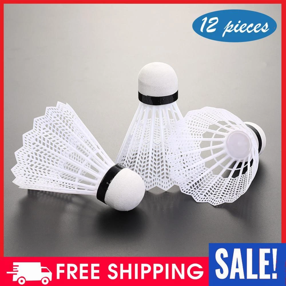 12pcs Plastic Badminton Balls Lightweight Badminton Shuttlecock