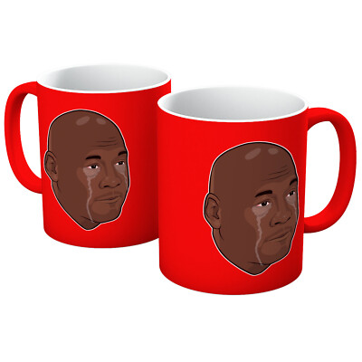 Weinender Jordan Gesicht Meme Michael Bulls lustige Tasse Tasse Kaffee Tee alle Farben