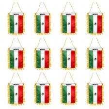 4 x 6 Inch Country Fringy Window Hanging Flag Mini Country Flag Banner- 12 Pack