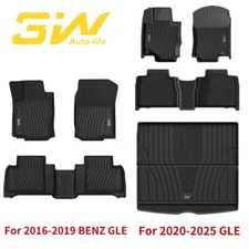 3W Floor Mats For Mercedes Benz GLE All Weather Custom Fit Benz GLE Cargo Liner