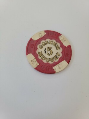 $5 GOLDEN NUGGET CASINO CHIP GAMBLING POKER CHIP LAS VEGAS CLASSIC