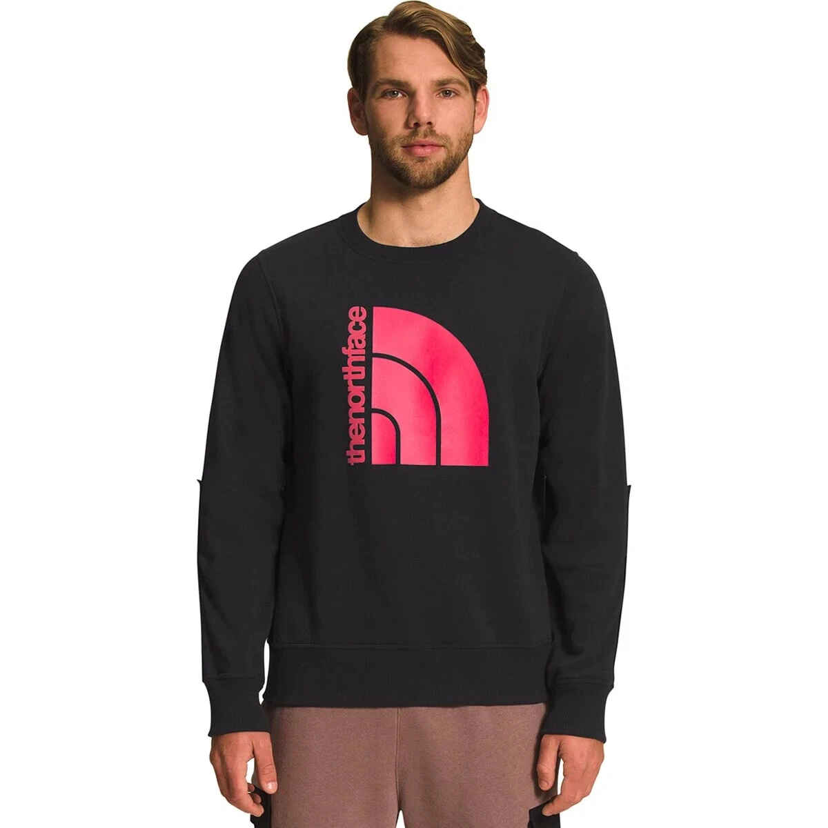 Menu0026#039;s The North Face XL Sweatshirt Coordinates Crewneck TNF Black/ Red  Logo | eBay
