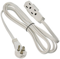 Slimline 2241 Flat Plug Extension Cord, 3-wire, White, 8-foot Slimline 2241 Flat Plug Extension Cord, 3-wire, White, 8-foot