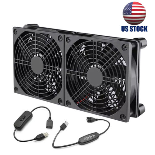 120mm USB Cooling Fan Cooler with Speed Controller for PC Router Modem TV Box US