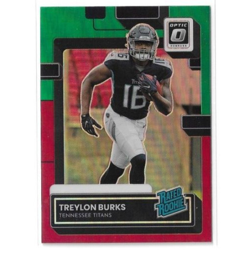 Treylon Burks 2022 Donruss Optic Red Green Prizm Preview Rated Rookie #P-312