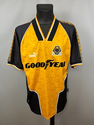 WOLVES 1996 1998 HOME SHIRT FOOTBALL SOCCER JERSEY PUMA MENS SIZE