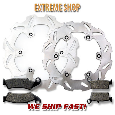 Front + Rear Brake Disc Rotor + Pads for Suzuki RM 125 & RM 250 (1996-1998) NEW