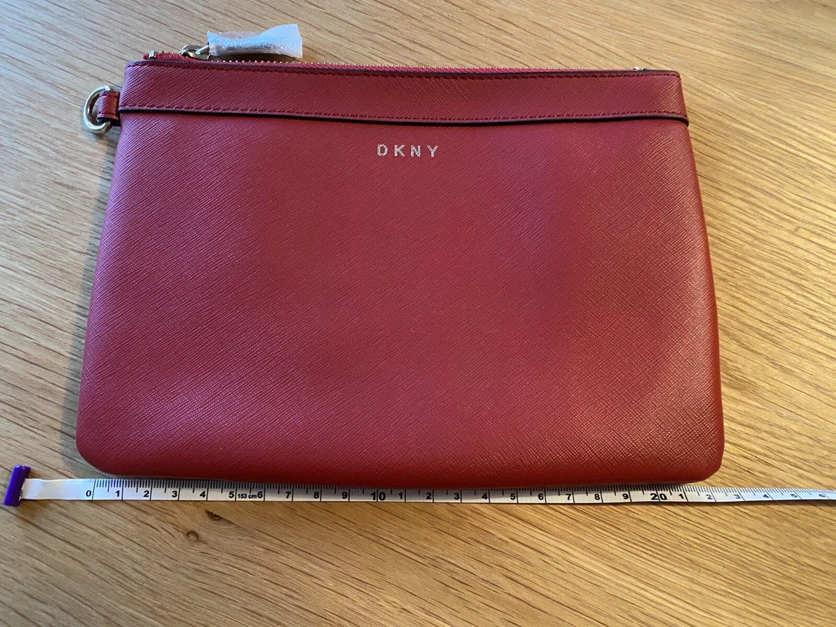 dkny red clutch bag