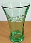 LIBBEY Coca Cola Libby Vintage Green Glass Flared Heavy 16oz Glasses 6 1/4” Tall