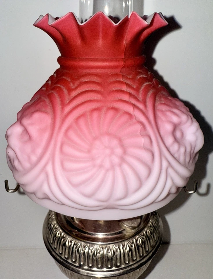 Bradley Hubbard Little B&H Kerosene Lamp No. 0 w/ Burner, Flame Spreader, Shade - Image 3 of 4