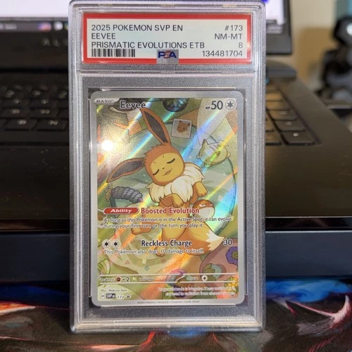Pokémon TCG Eevee Prismatic Evolutions Black Star Promo Holo PSA 8