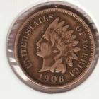 US Rare Old West 1906 Indian Head Penny Coin American Collection Shield Cent USA