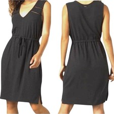 Prana Cozy Up Korrine Dress Sleeveless Pockets - Hemp Gray Black Size XS - $89