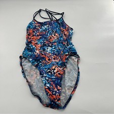 Nike Pro Professional Swim Swimsuit One Piece Blue Patterned