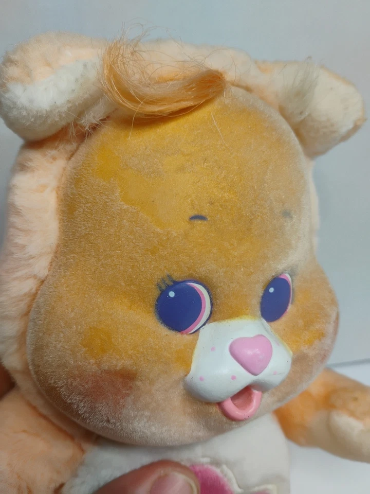 Vintage Care Bear Cousin Cub Lil' Proud Heart Cat Plush Kenner 1986 Rare Flaw - Image 2 of 4