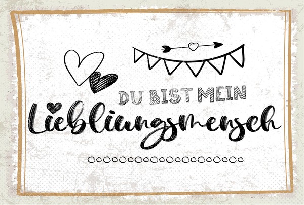 Holzschild 12X18 Cm Du Bist Mein Lieblingsmensch Herzen Deko Geschenk Schild-image