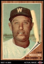 1962 Topps #125 Gene Woodling Green Tint Senators RARE VARIATION 7 - NM
