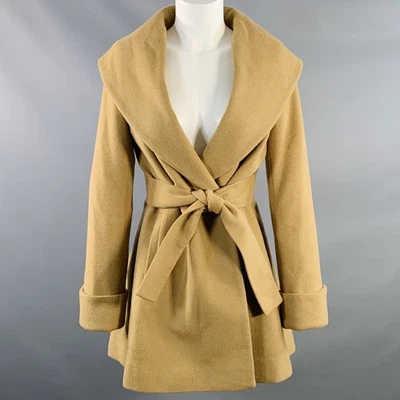 Trina Turk Taille 0 Manteau En Laine Cachemire À Col Châle Avec Pressions - Photo 1/4