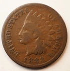 1883 Indian Head Cent Good- Very Good Average Circulated Condition Copper Penny