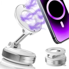 Upgraded Vacuum Magnetic Phone Holder, Magnetic Car Phone Mount 360° Adjustable