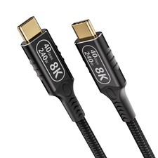 Short USB C To USB C Cable 1ft 40Gbps 240W 8K Video For Thunderbolt 4/3 Lead