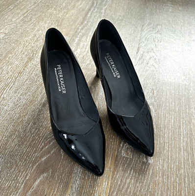 PETER KAISER Damen Pumps Lackleder Schwarz spitz Stiletto High Heel EU 35