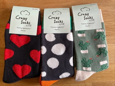 3 Paar Bunte lustige Motiv Socken Gr. 43-46 Warme 98% Baumwoll Thermo Socken