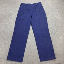 VINTAGE French Trousers Adult 30x30 Blue Work Wear Chore Utility Canvas Mens
