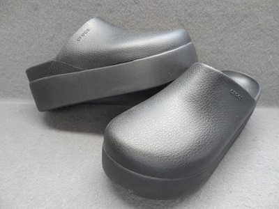 NEW Crocs Women 9 Dylan Black 2.2'' Platform Slip-On Clogs Retro Croslite 209869