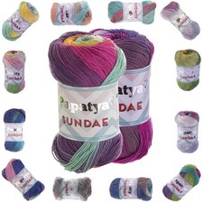 Papatya Sundae Farbverlaufsgarn 100g Strickgarn Oeko-Tex H&auml;kelgarn Sommerwolle (