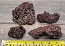4 Small Red Lava Rocks Volcanic Stone Aquarium Terrarium Decor Natural