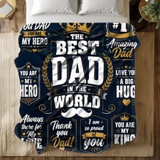 Best Dad In The World Coral Fleece Blanket