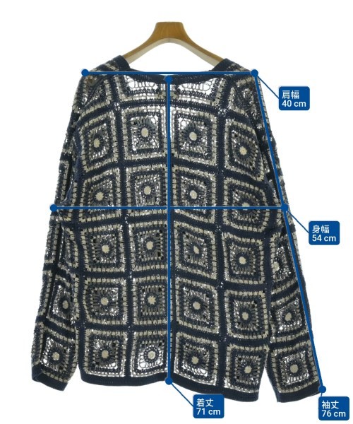417 Cardigans BluexWhitexGray(Patterned) M 220061… - image 6