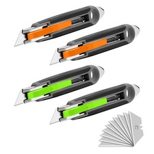 XW 4-pack Self-retracting Safety Box Cutter, Utility Knife with Quick Blade C...