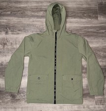 Old Navy Youth XL Military Green Hooded Zip Up 14-16 Windbreaker Jacket Pockets
