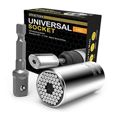 Universal Socket, Self-adjusting Socket Fits Standard 3/8'' - 1-1/16'' Metric 