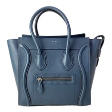 CELINE Luggage Micro Shopper 167793LUG.07OR Navy Calf Skin - Handbag
