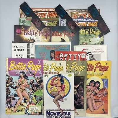 Bettie Page Betty Page Lot in Danger Queen of the Nile Comics Cards Magazines
