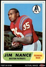 1968 Topps #72 Jim Nance Patriots RC 7 - NM