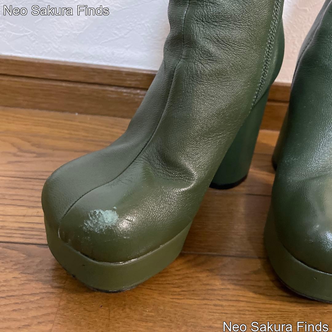 Ameri VOLUMINOUS TOE PLATFORM BOOTS 23.5cm Khaki - image 2