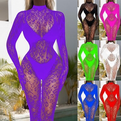 Verführerischer Body Frau sieht durch den Brecher Fischernetz Clubkleid U
