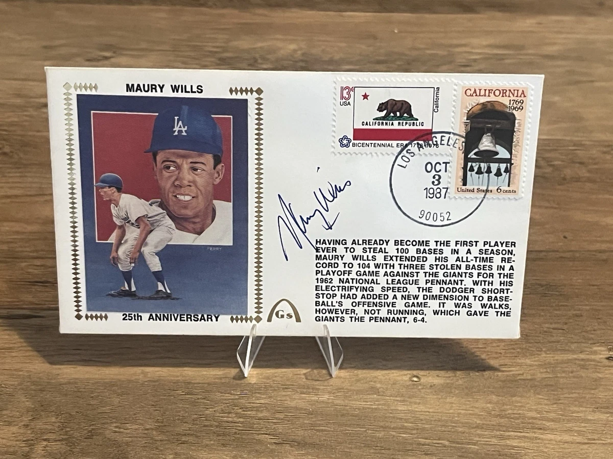 Maury Wills Los Angeles Dodgers MLB Original Autographed Items