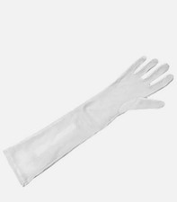18" White Adult Nylon Stretch Gloves Formal New With Tags