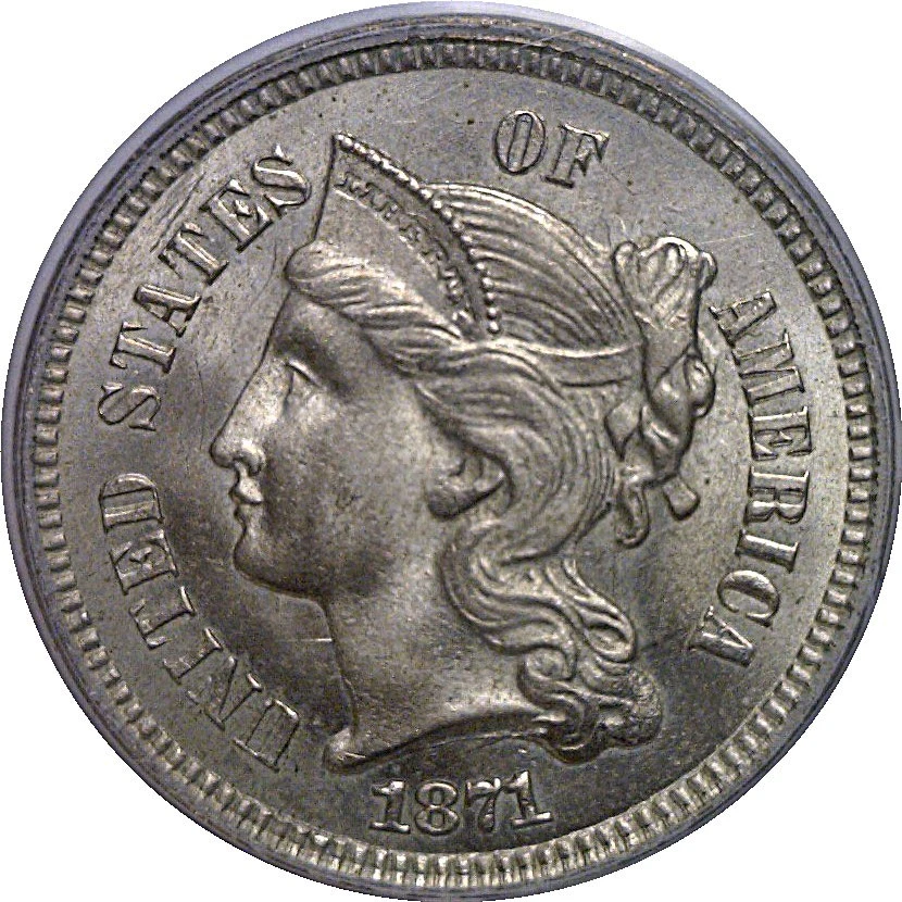 1871 3CN Nickel Three Cent PCGS MS-65 - Image 2 of 3