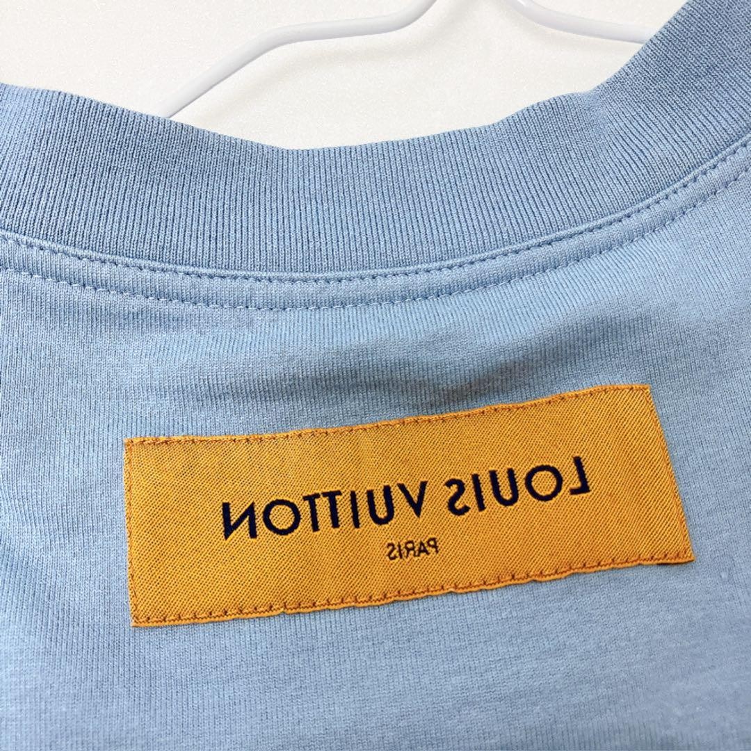 USED N215�_ LOUIS VUITTON EMBOSSED LOGO T-SHIRT, LIGHT BLUE GOOD image 10